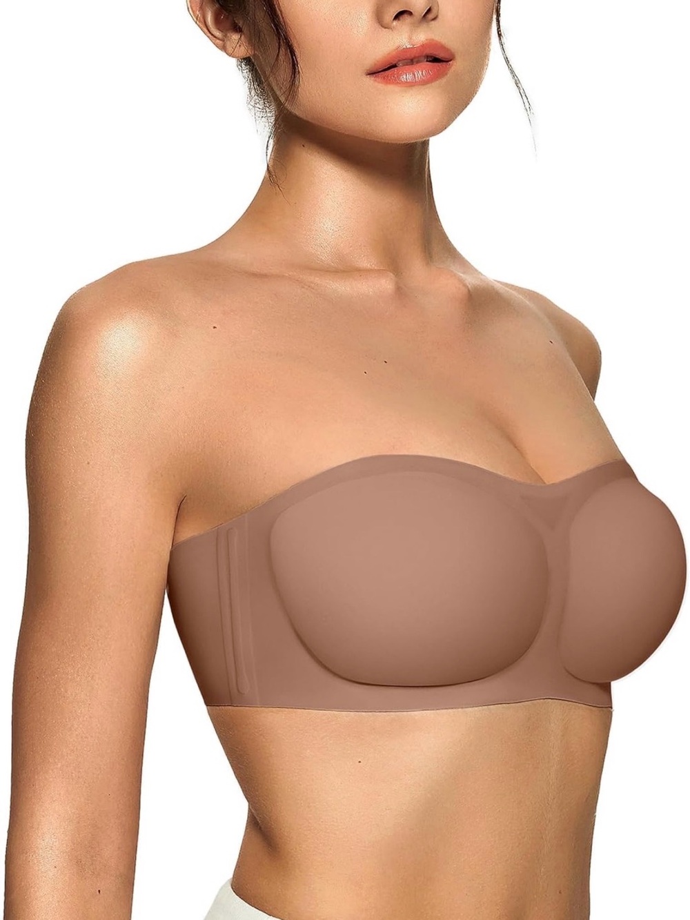 OEAK Womens Strapless Jelly Bras Push Up Padded Bandeau Wireless Bra